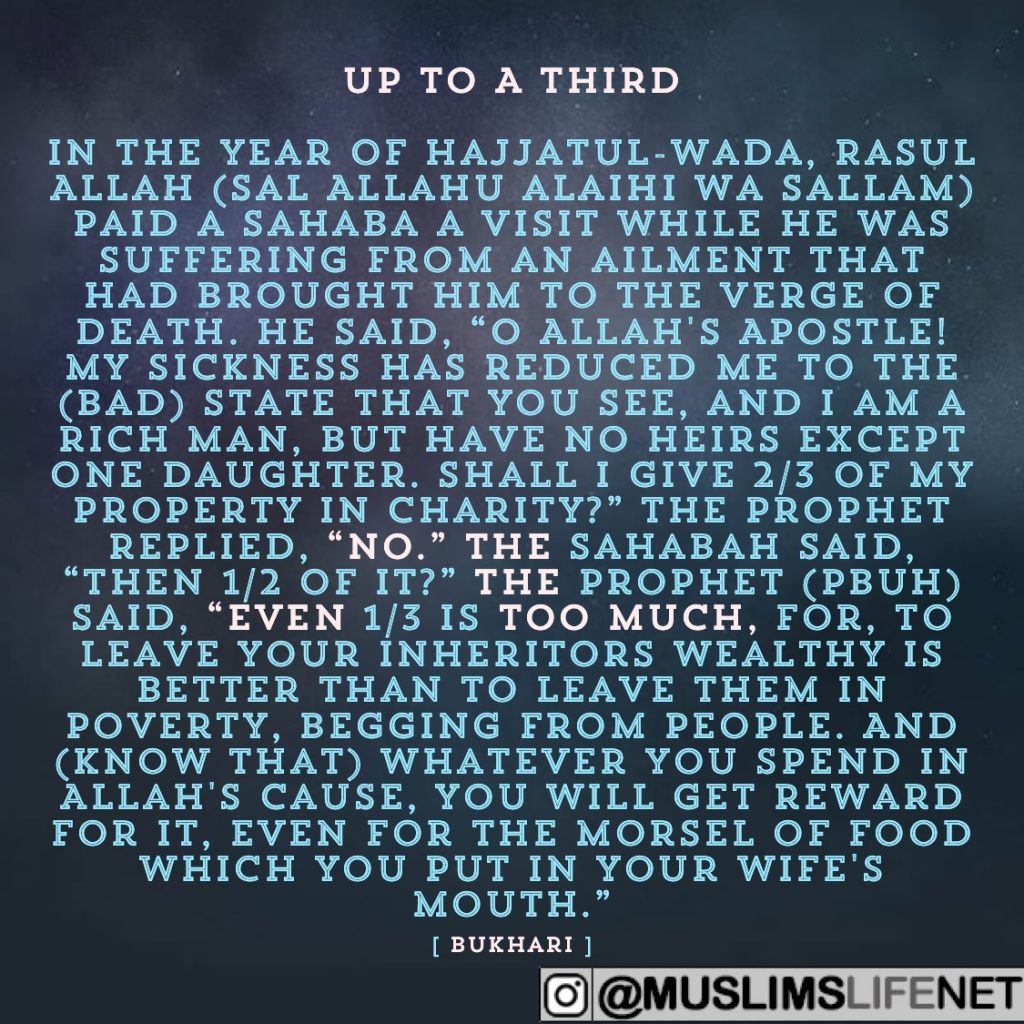 Hadith of they day Muslims Life - Up to a Third